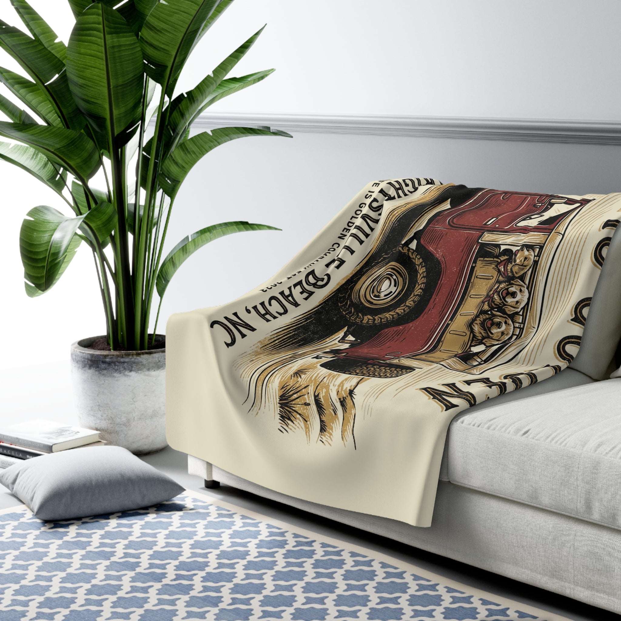 Wrightsville Beach Cozy Sherpa Fleece Blanket