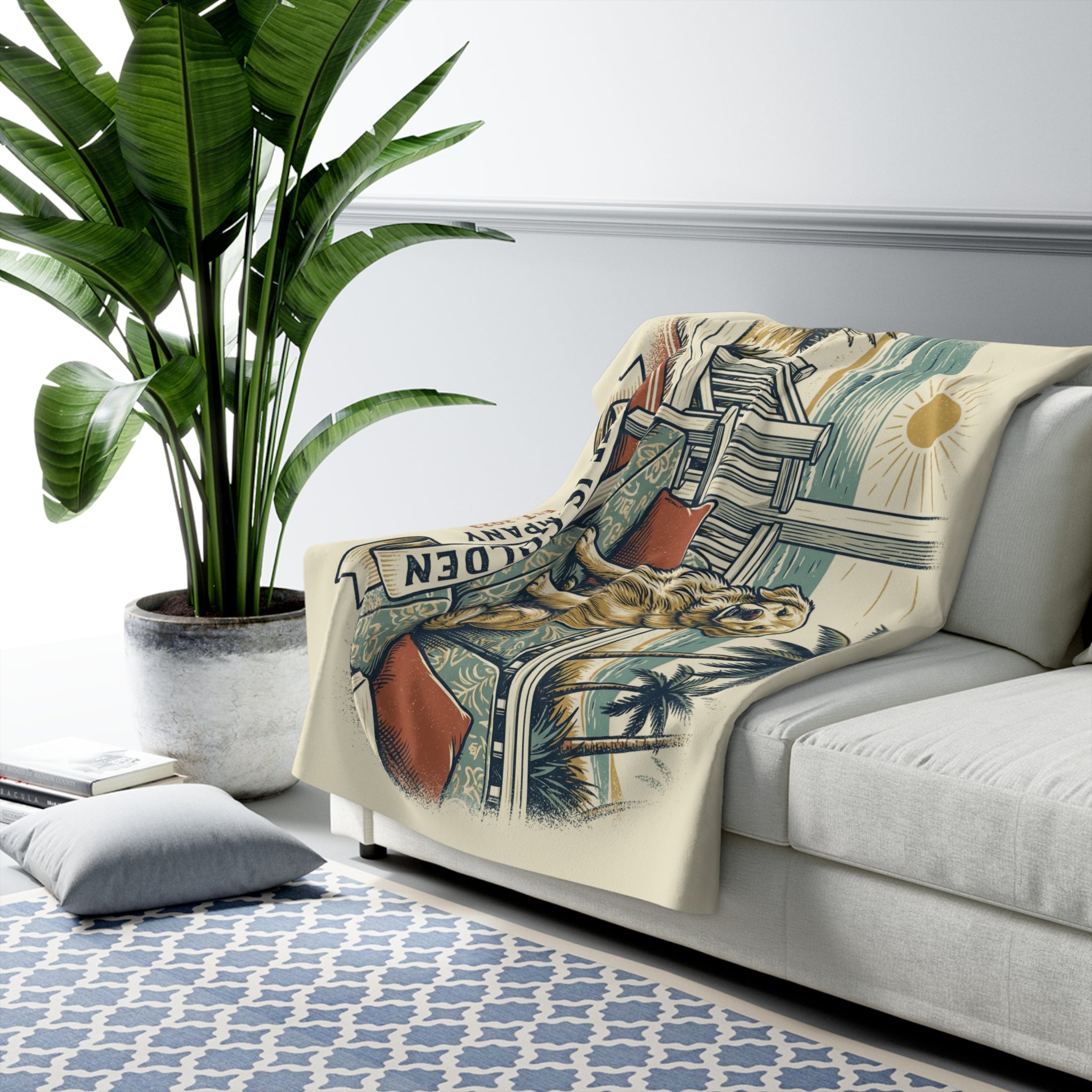 Beachside Comfort Cozy Sherpa Fleece Blanket