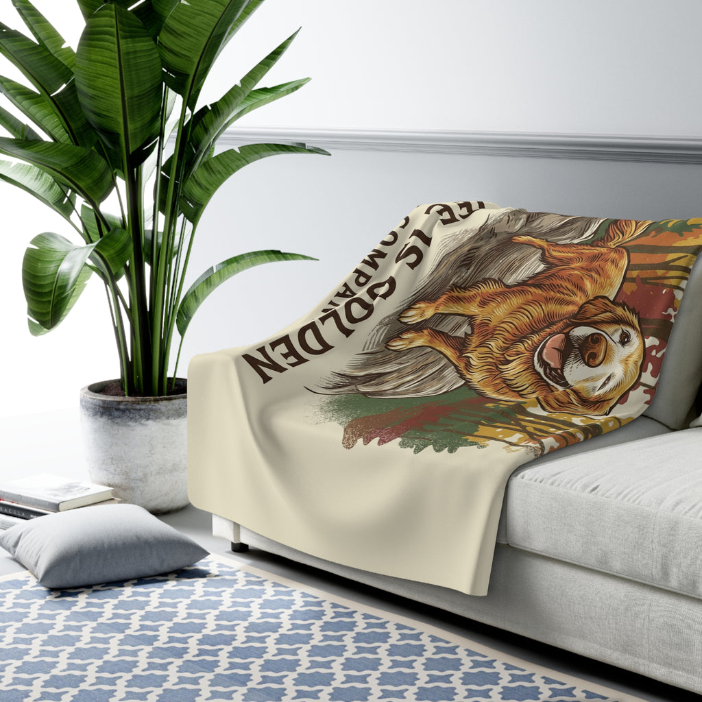 Autumn of a Golden Cozy Sherpa Fleece Blanket