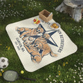 Blue Star Picnic Blanket with Water Resistant Backing