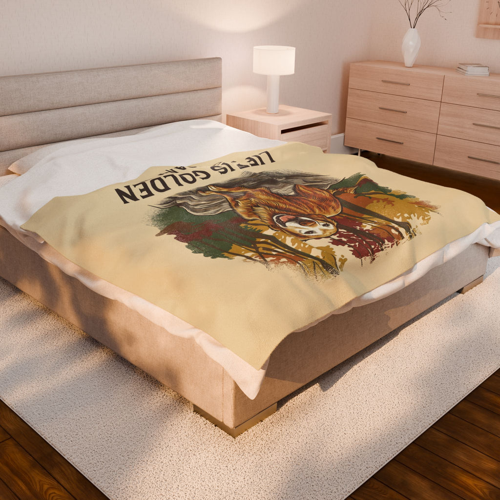 Autumn of a Golden Velveteen Plush Blanket