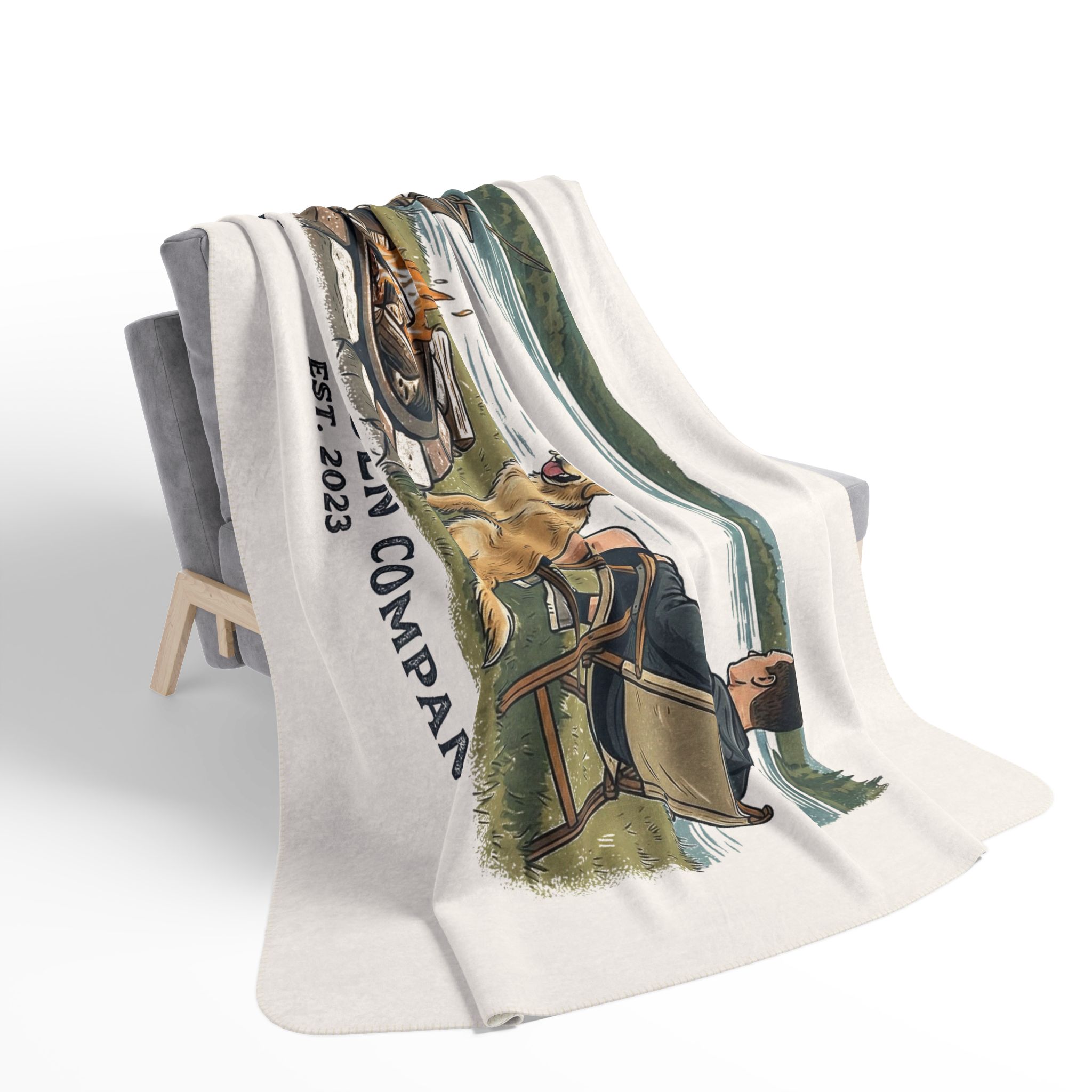 Lake Life Cozy Fleece Sherpa Blanket