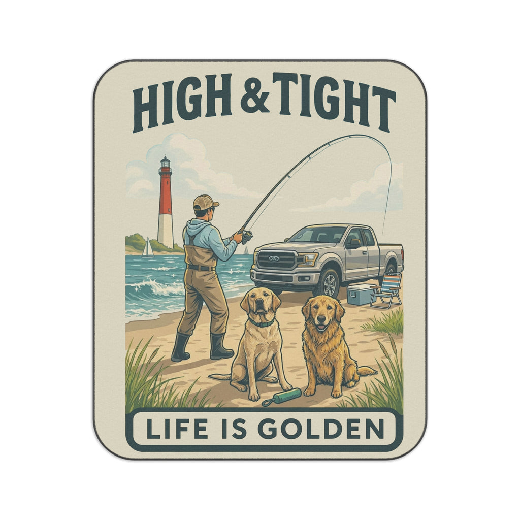 High and Tight Summer  Picnic Blanket with Water Resistant Backing