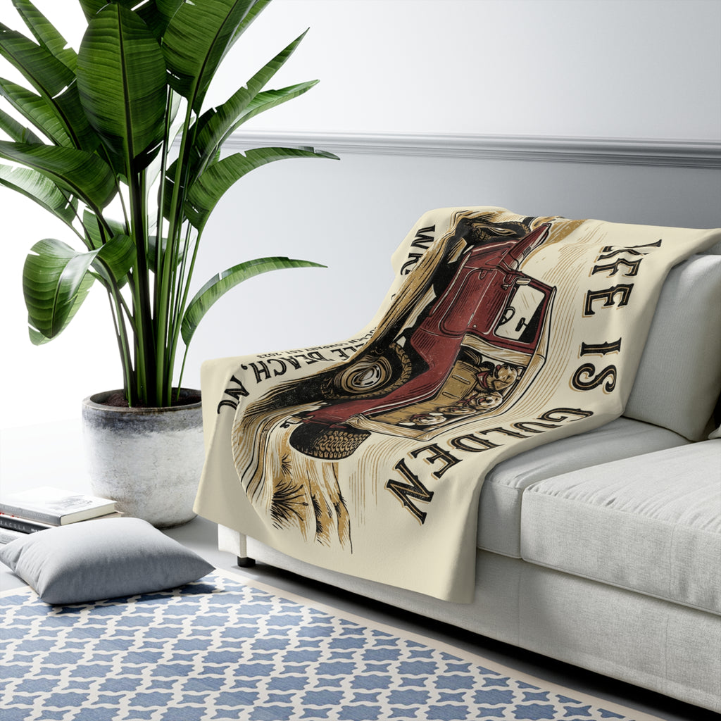 Wrightsville Beach Cozy Sherpa Fleece Blanket