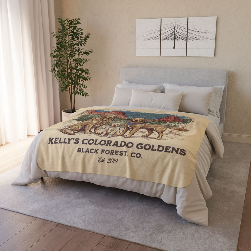 Kelly's CO Goldens Cozy Fleece Sherpa Blanket