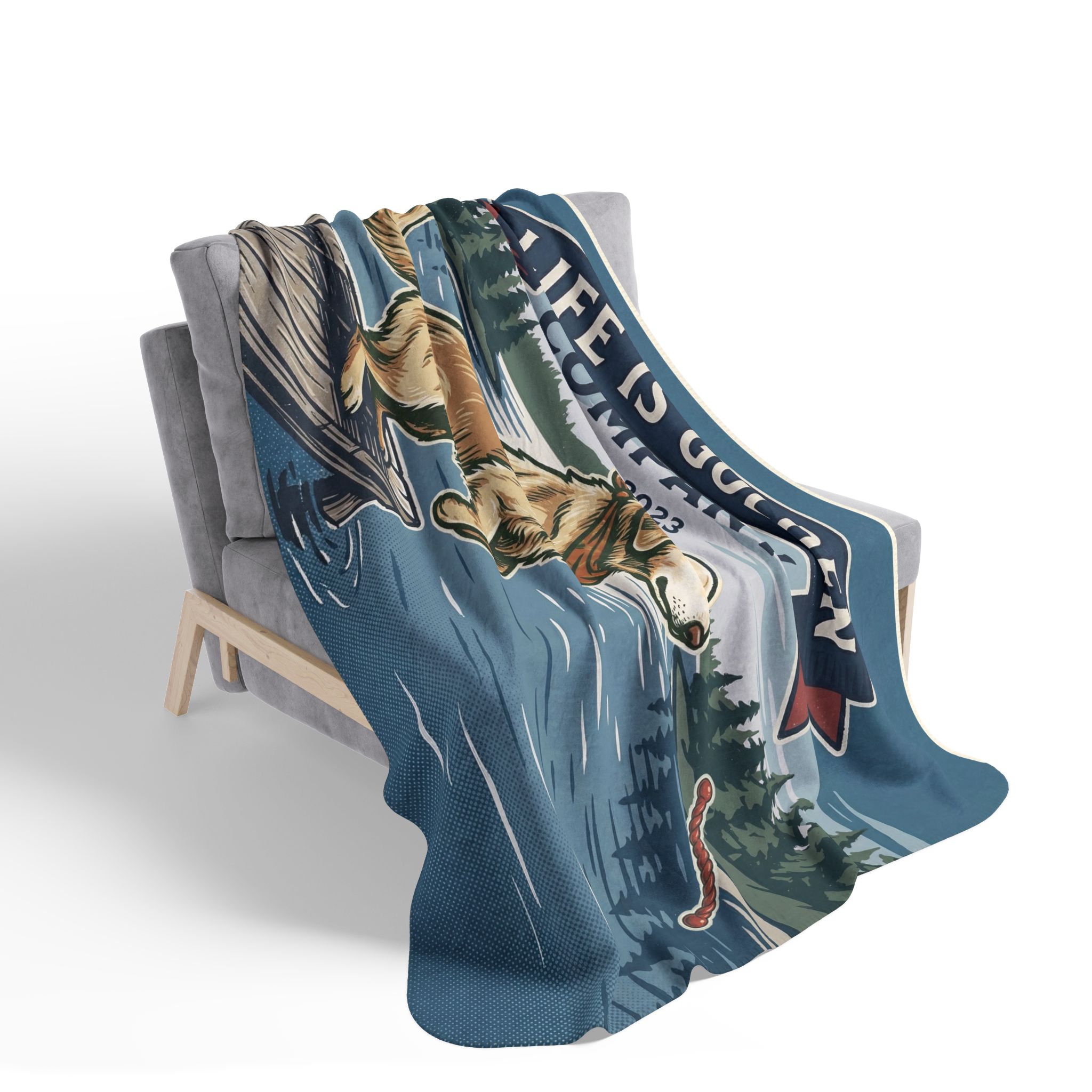 Ready for a Swim Cozy Fleece Sherpa Blanket