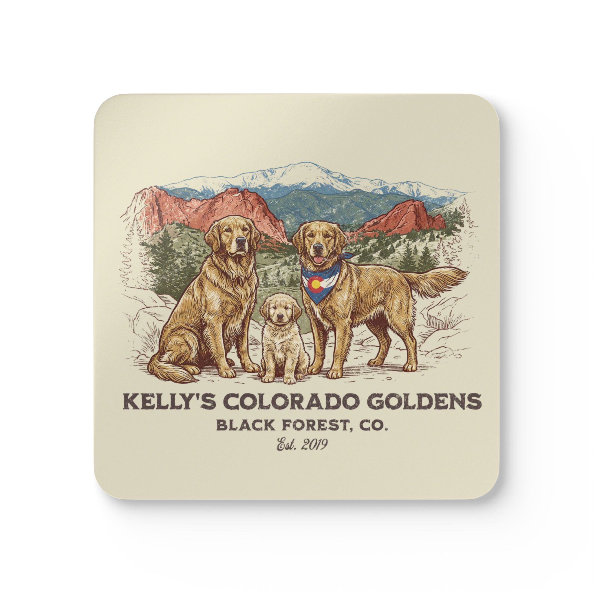 Kelly's CO Goldens Corkwood Coaster Set