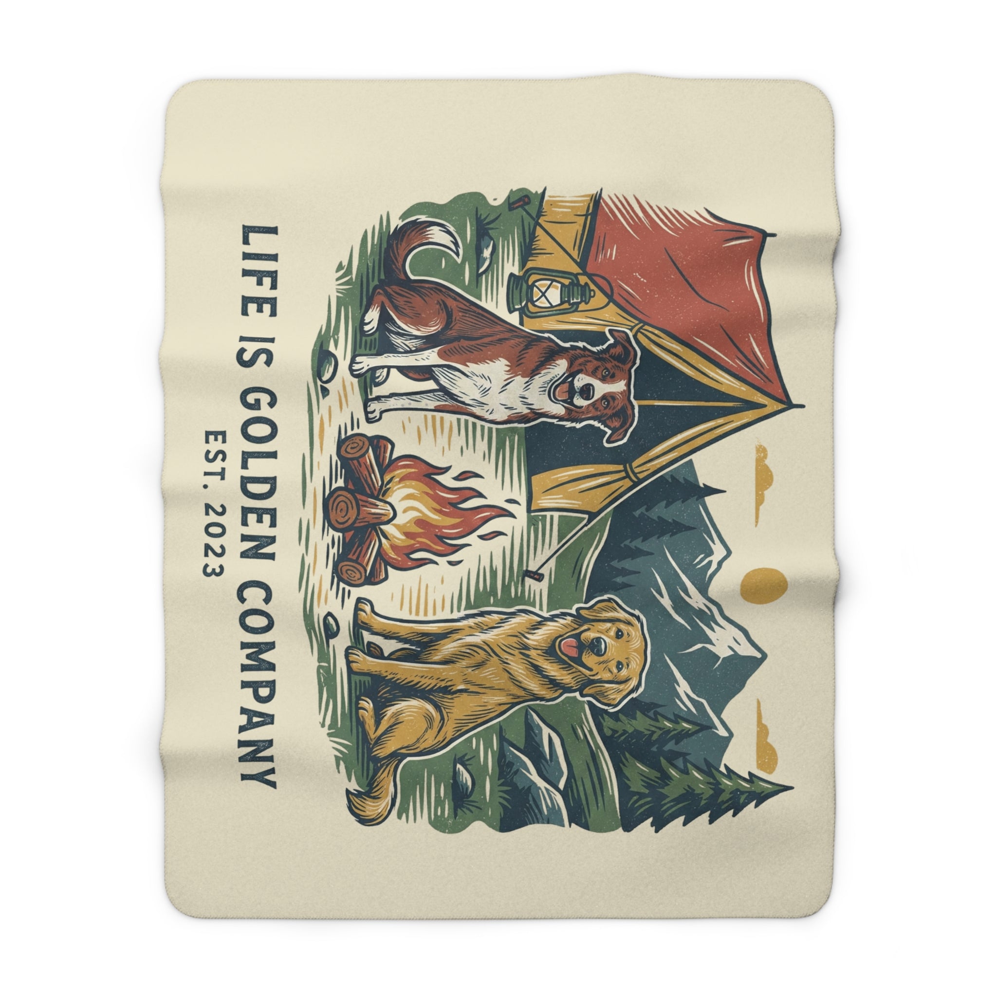 Mountain Campers Cozy Sherpa Fleece Blanket