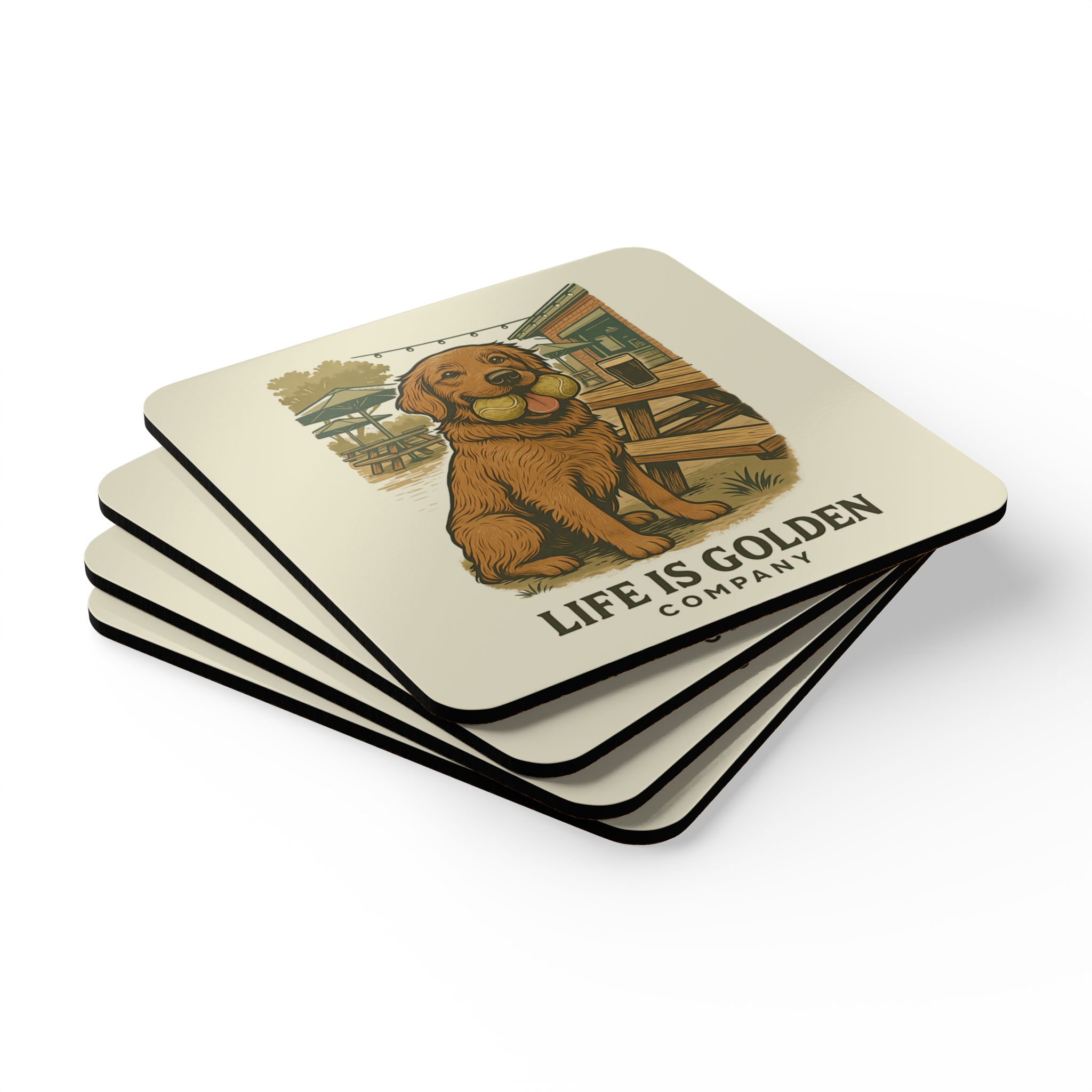 Ball is Life Corkwood Coaster Set
