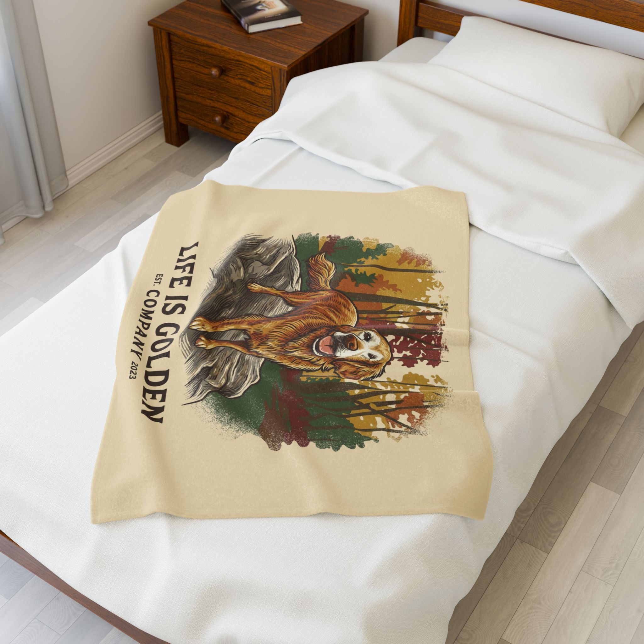 Autumn of a Golden Velveteen Plush Blanket