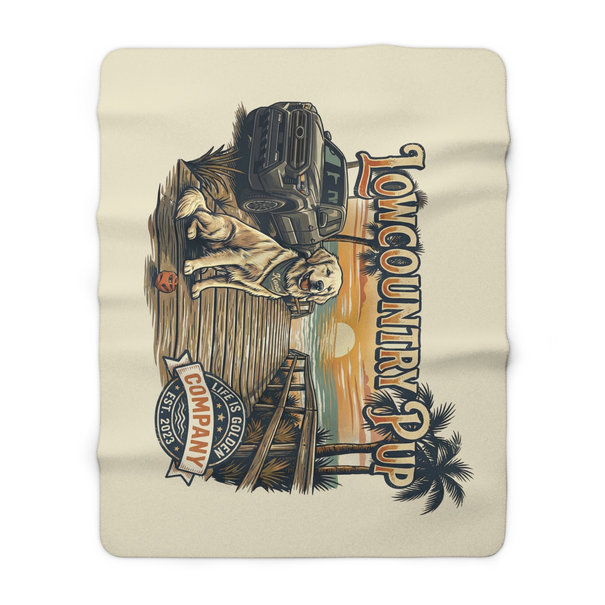 Lowcountry Pup Cozy Sherpa Fleece Blanket