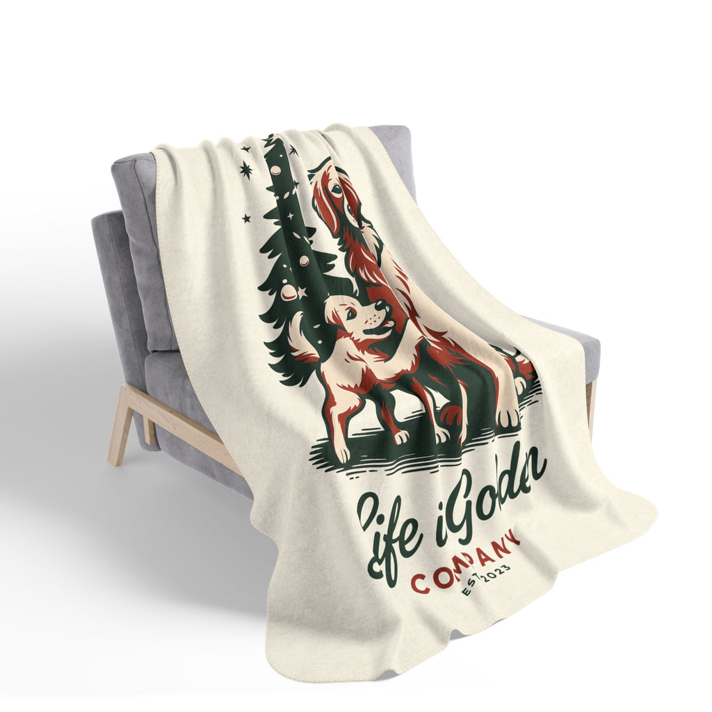 A Very Merry Little Golden Cozy Fleece Sherpa Blanket