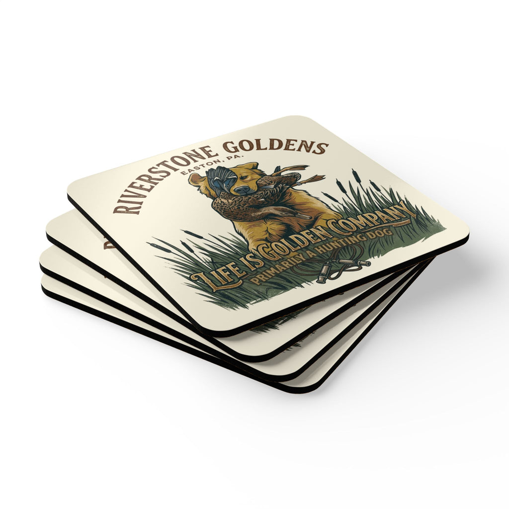 Riverstone Goldens Hunting Corkwood Coaster Set