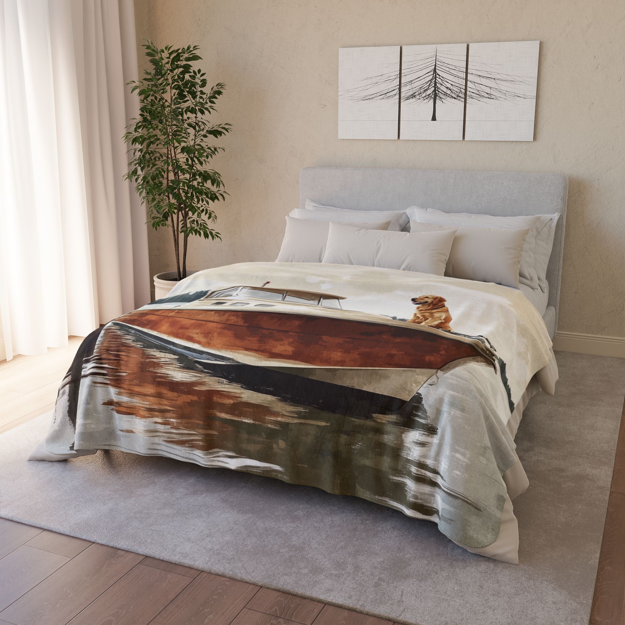 Anchors Away Cozy Fleece Sherpa Blanket