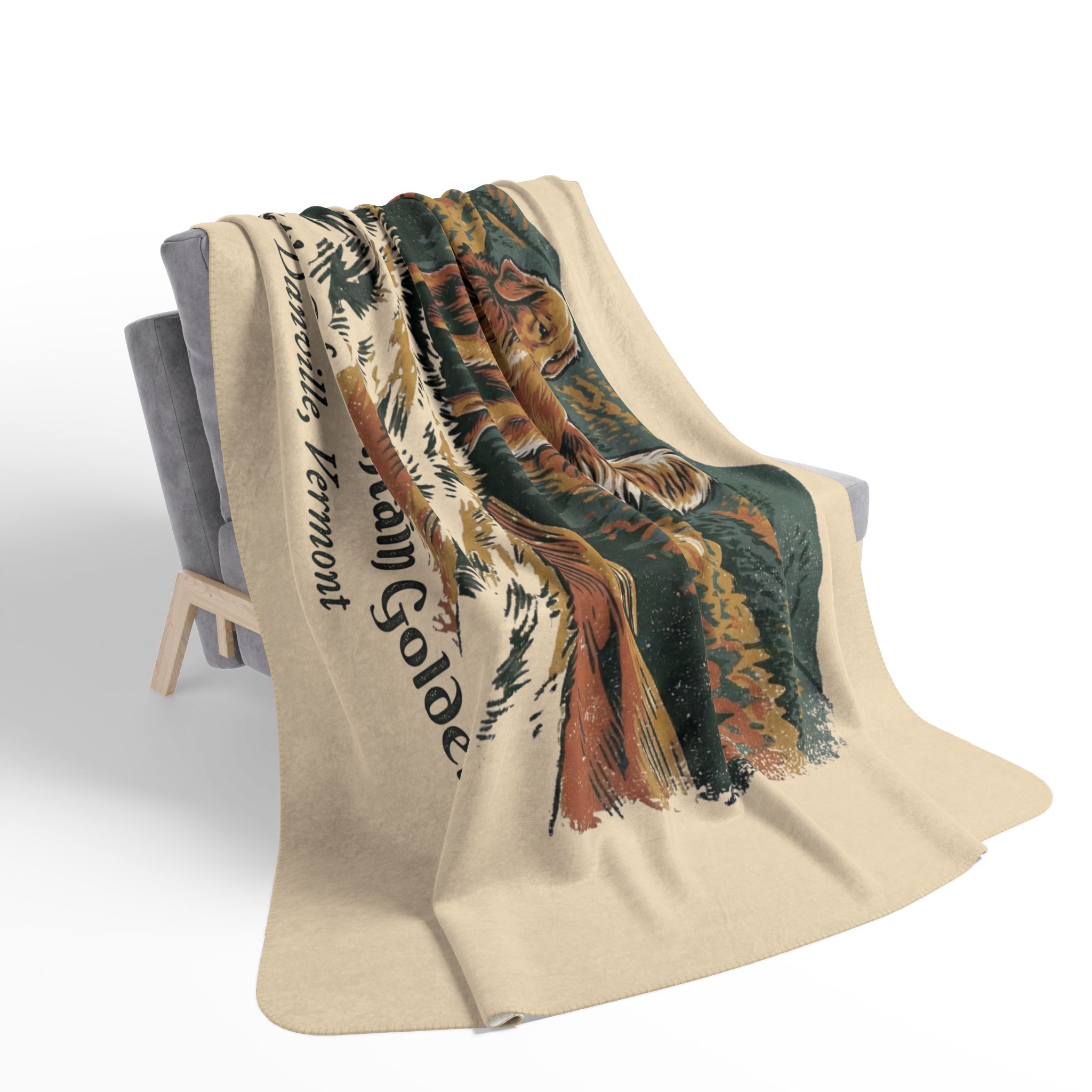 Wright's Mountain Goldens Cozy Fleece Sherpa Blanket