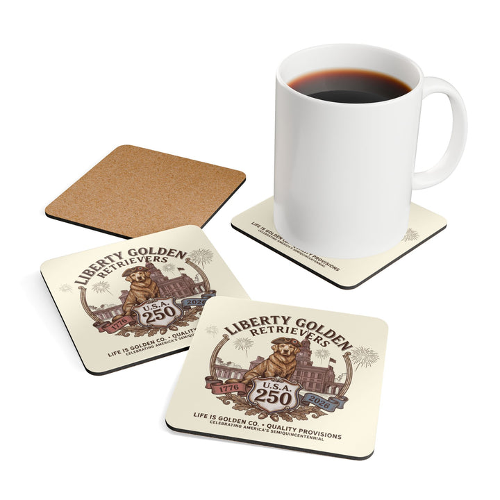 Liberty Semiquincentennial Corkwood Coaster Set