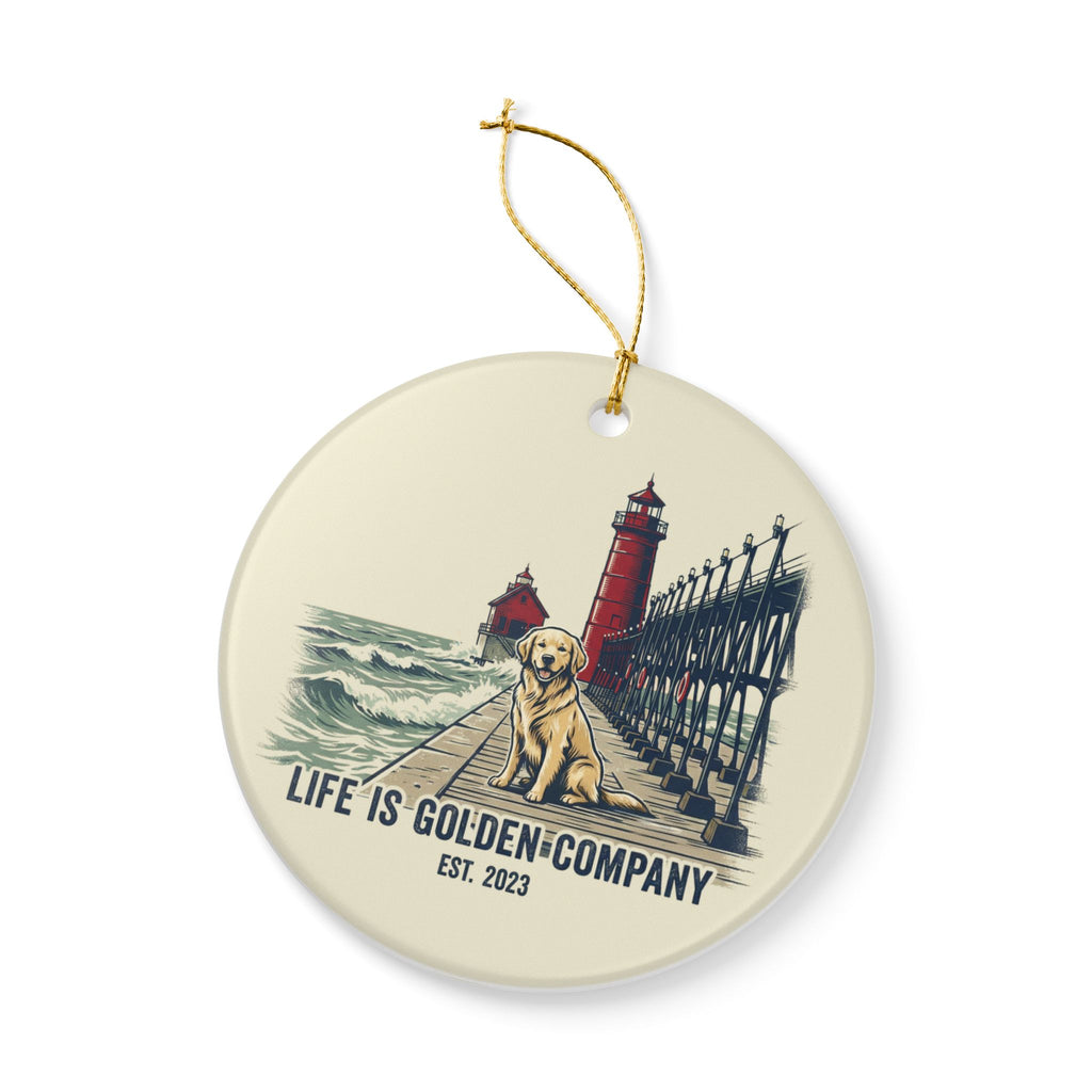 Pier Pup Ceramic Ornament