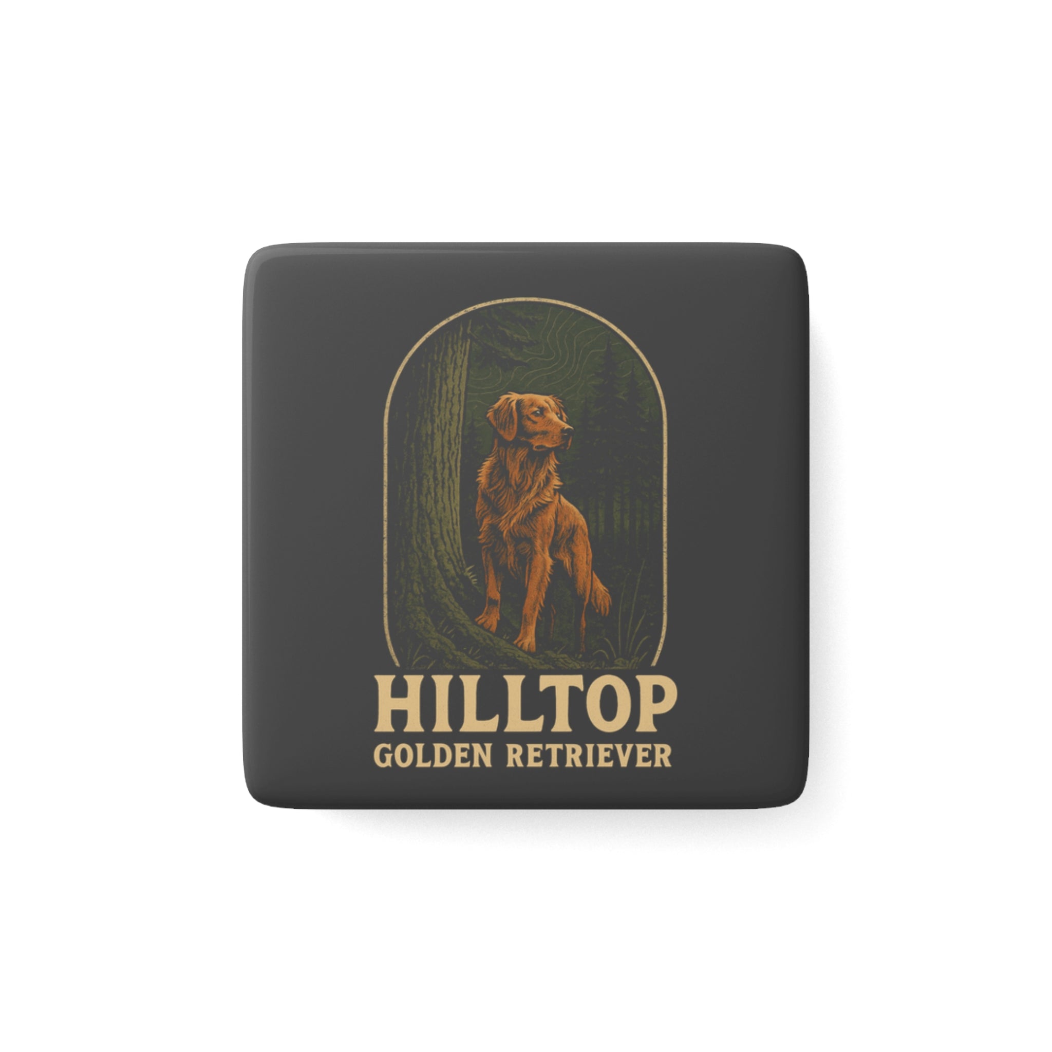 Hilltop Golden Retriever Ceramic Magnet