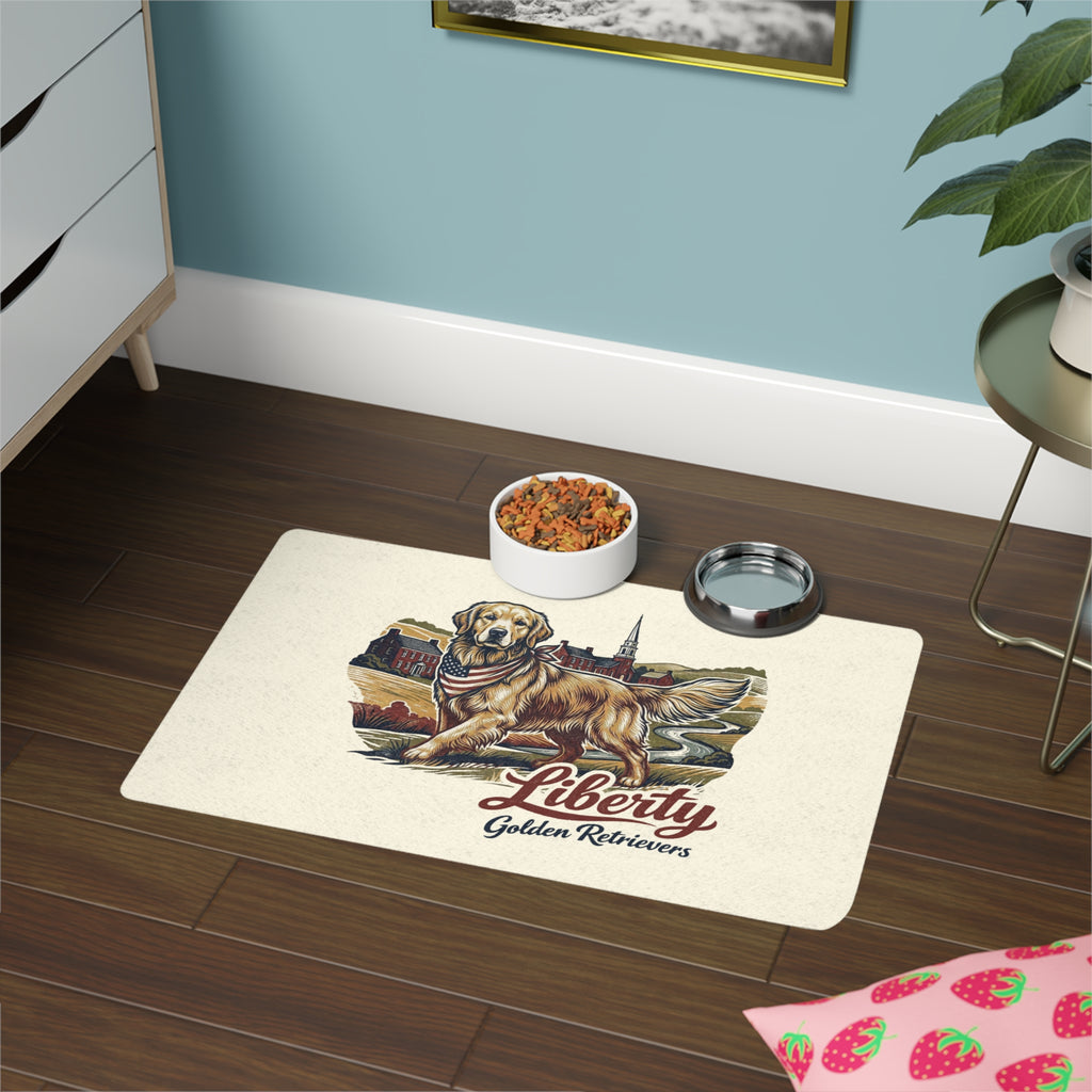 Liberty Golden Retrievers Pet Food Mat (12x18)