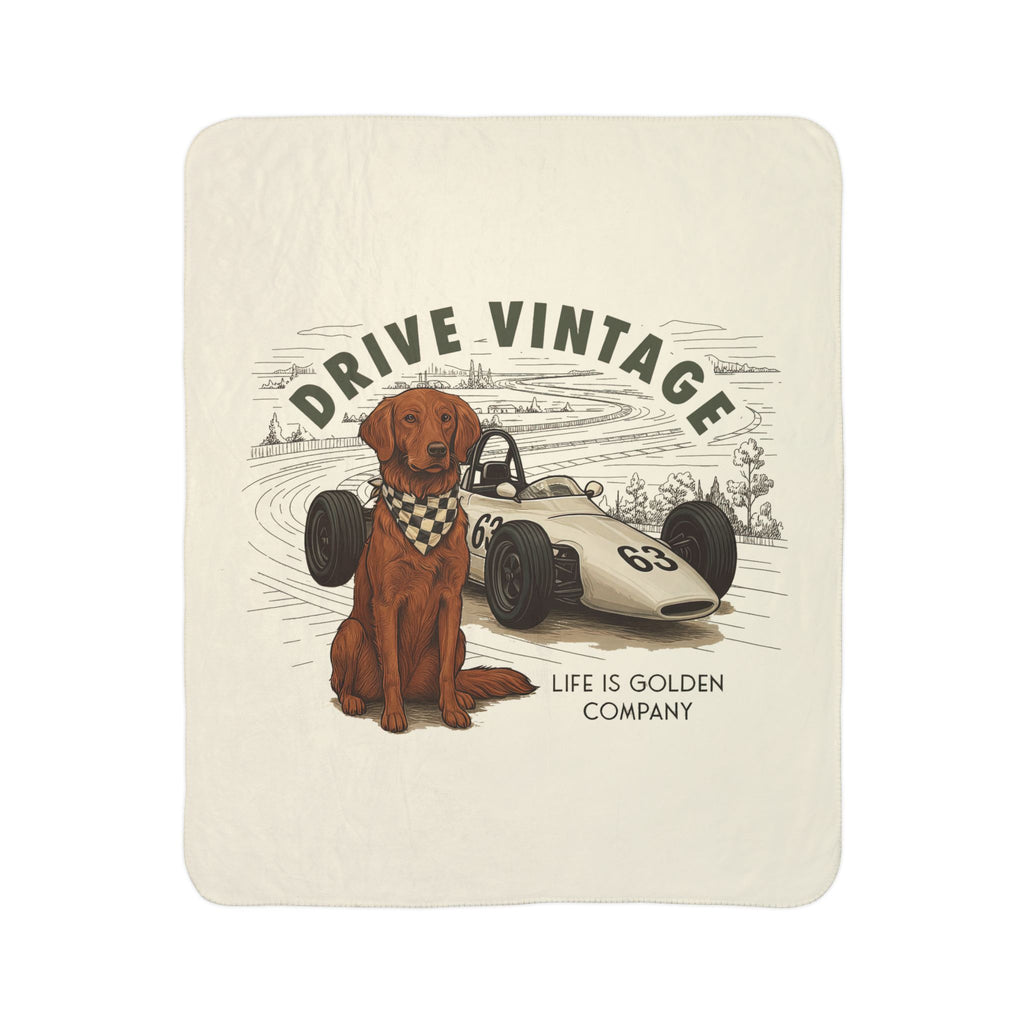 Drive Vintage Cozy Fleece Sherpa Blanket