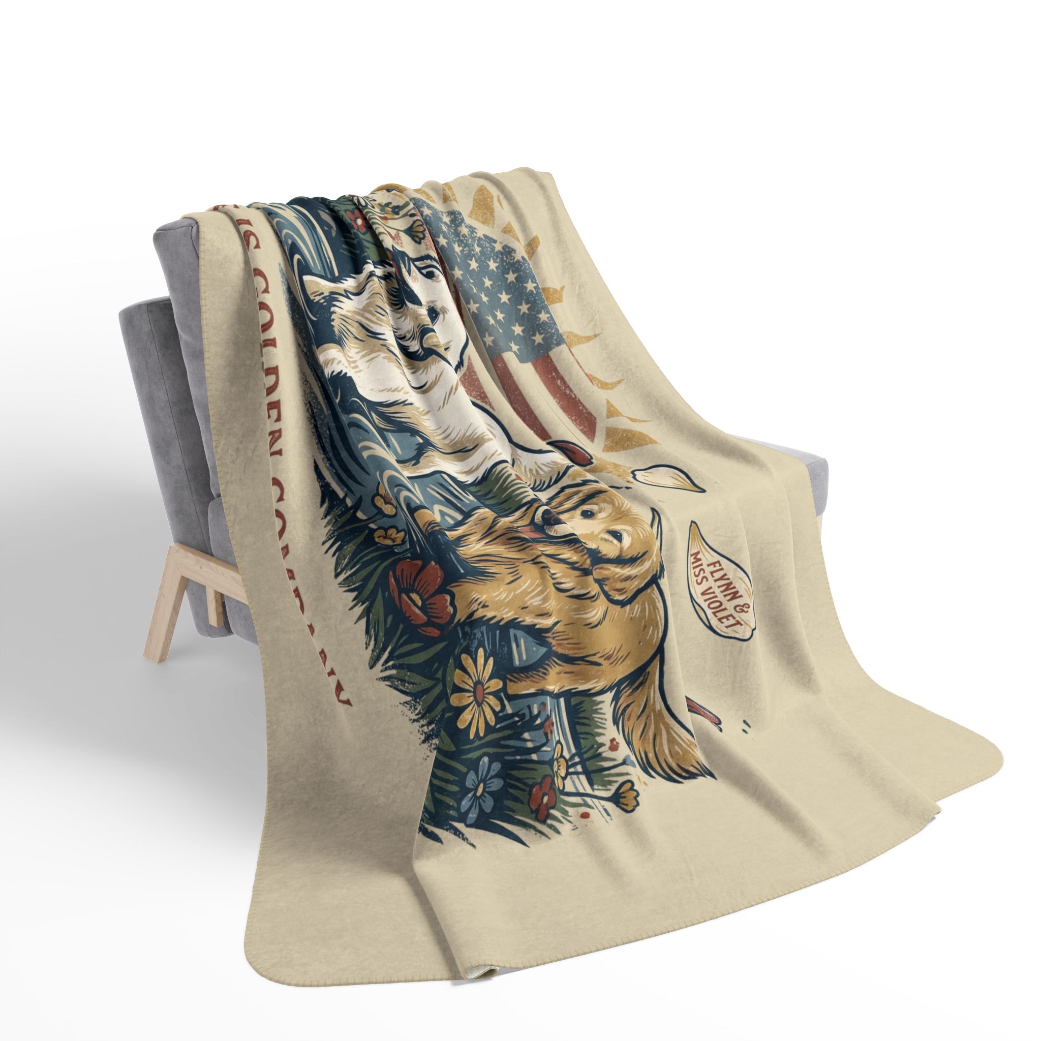 Flynn &amp; Miss Violet Cozy Fleece Sherpa Blanket