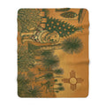 New Mexico Golden Christmas Cozy Sherpa Fleece Blanket