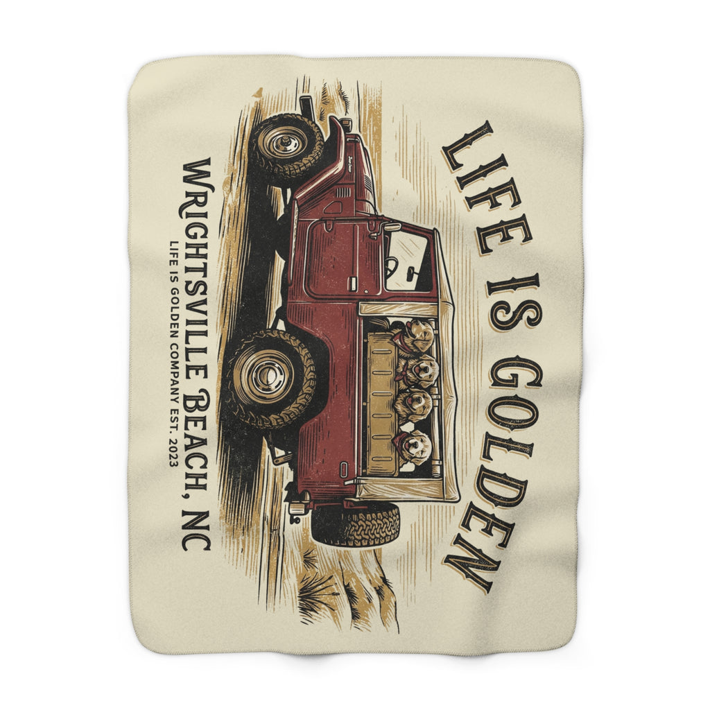 Wrightsville Beach Cozy Sherpa Fleece Blanket