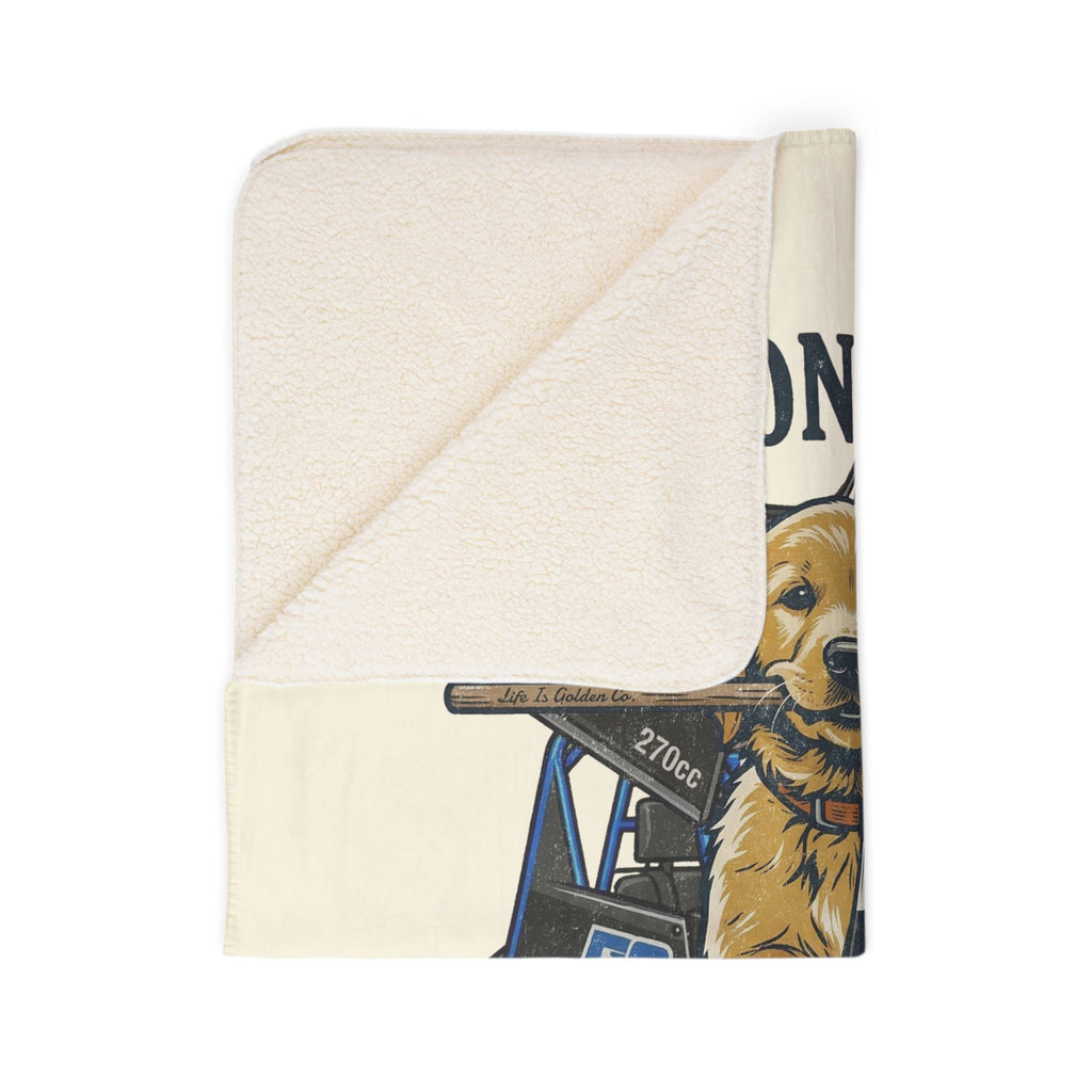 Riverstone Goldens Racing Cozy Fleece Sherpa Blanket