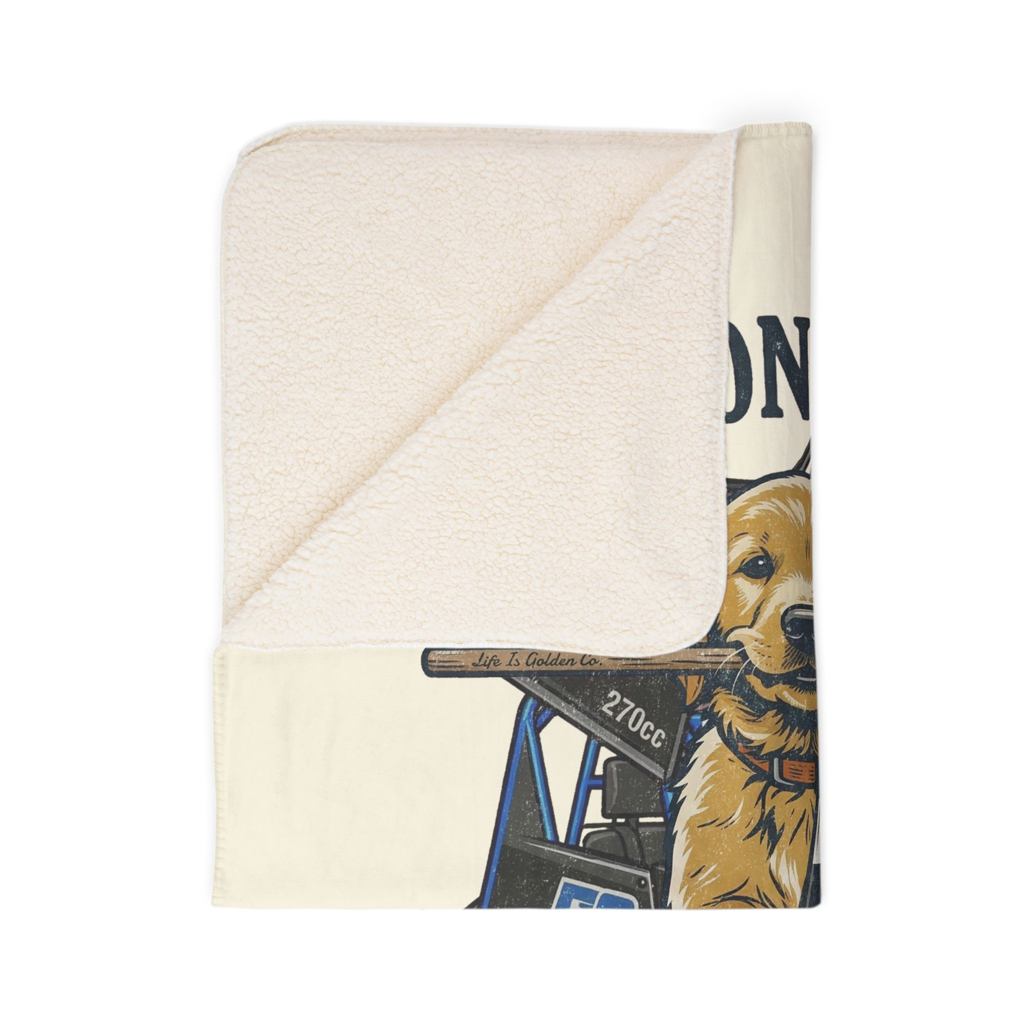Riverstone Goldens Racing Cozy Fleece Sherpa Blanket