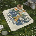 Playful Campsite Picnic Blanket with Water Resistant Backing
