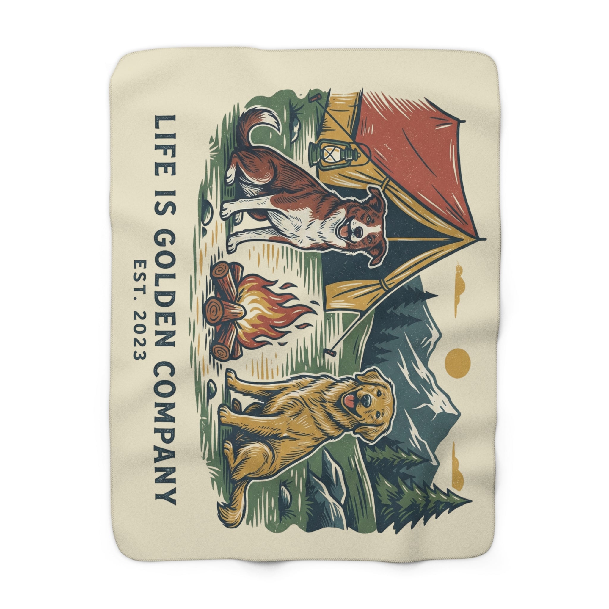 Mountain Campers Cozy Sherpa Fleece Blanket