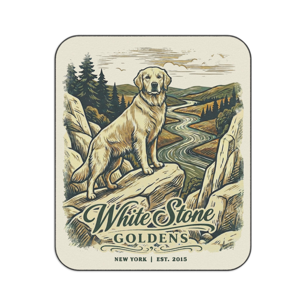 White Stone Goldens Picnic Blanket with Water Resistant Backing