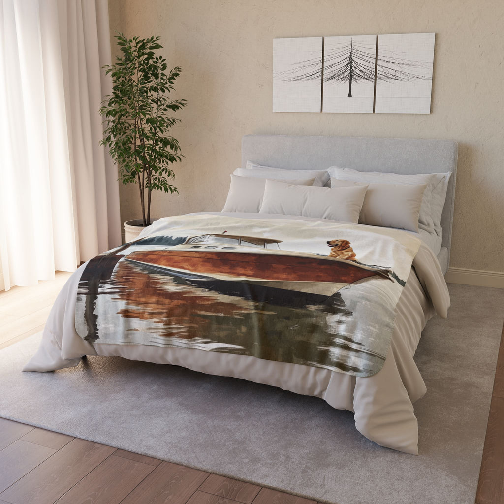 Anchors Away Cozy Fleece Sherpa Blanket