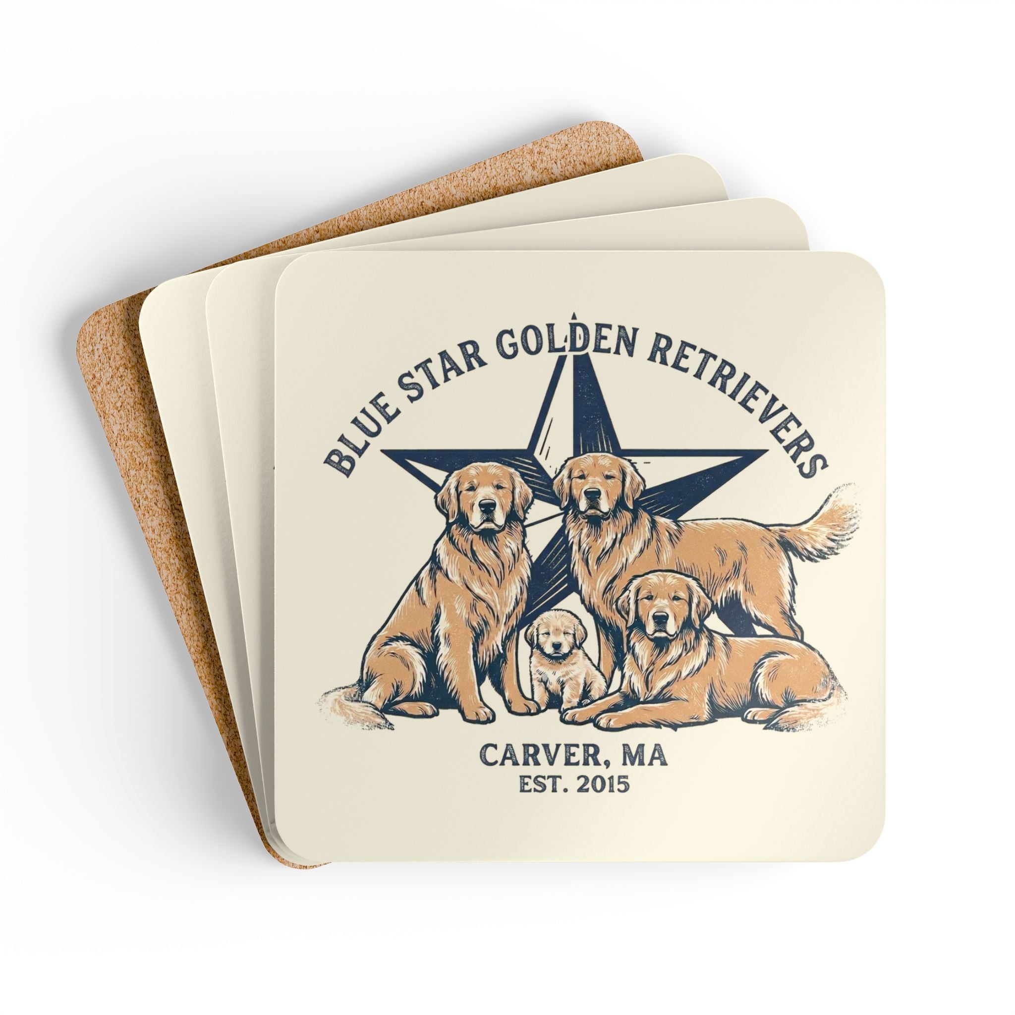 Blue Star Corkwood Coaster Set