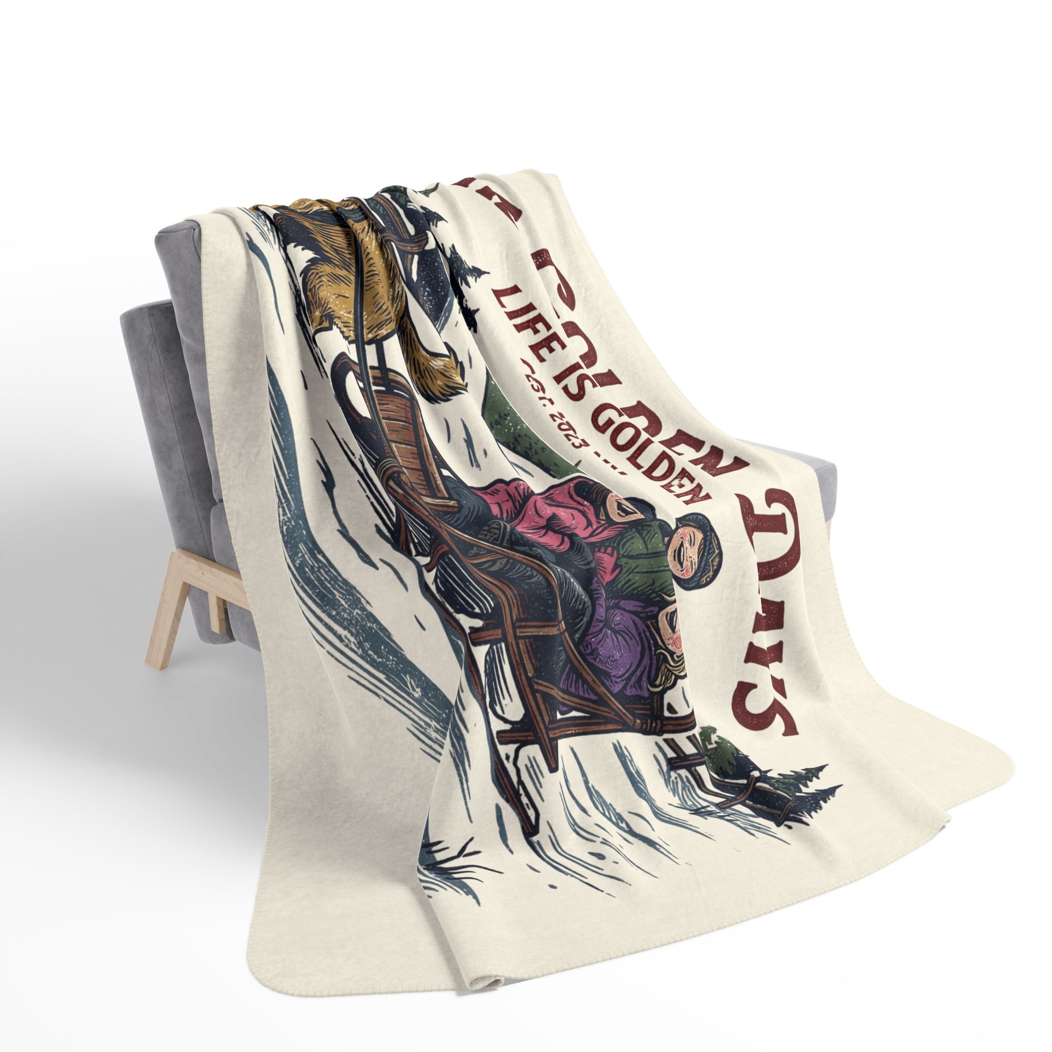 The Golden Days Cozy Fleece Sherpa Blanket