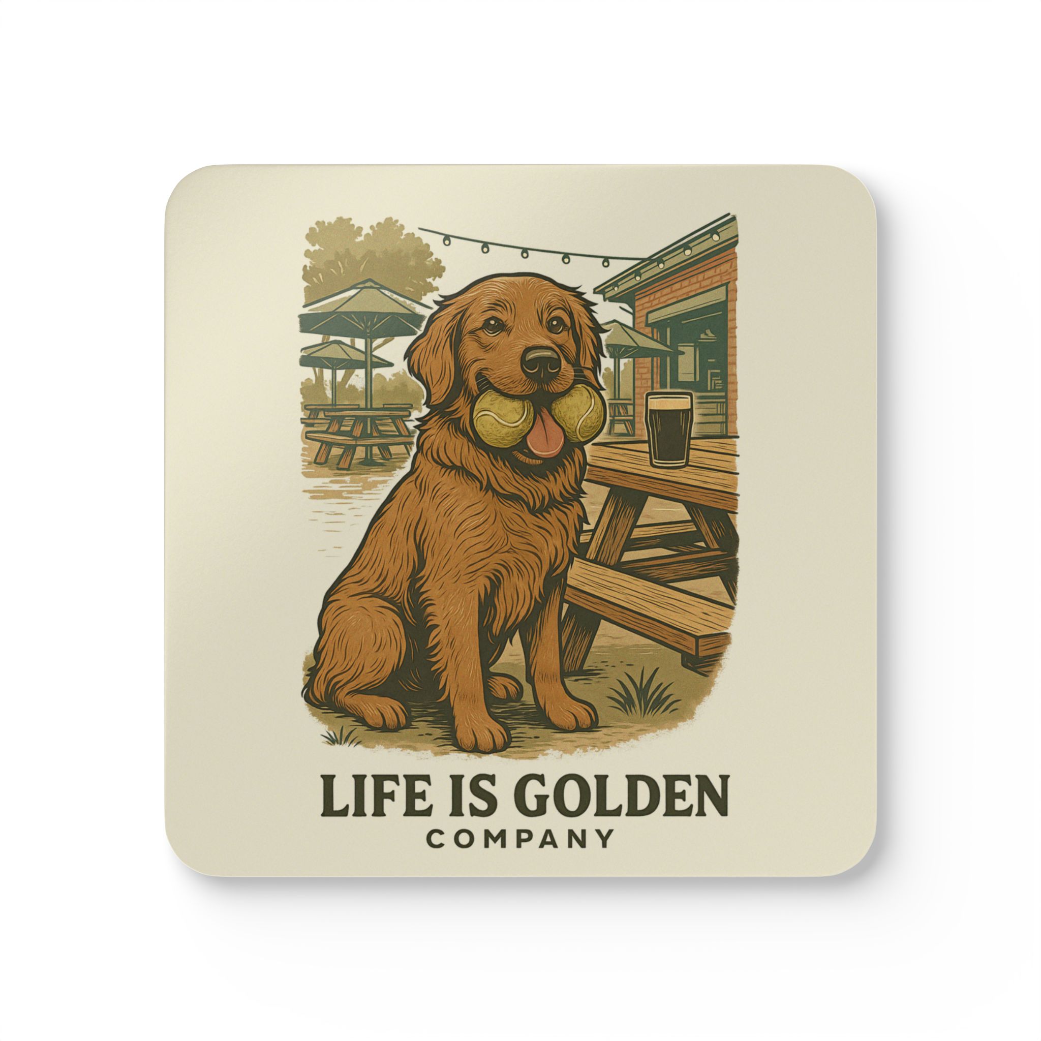 Ball is Life Corkwood Coaster Set