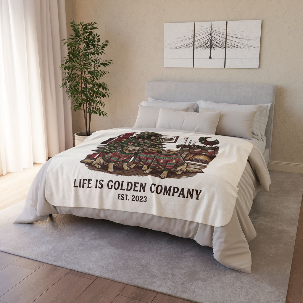 Christmas Trio Cozy Fleece Sherpa Blanket