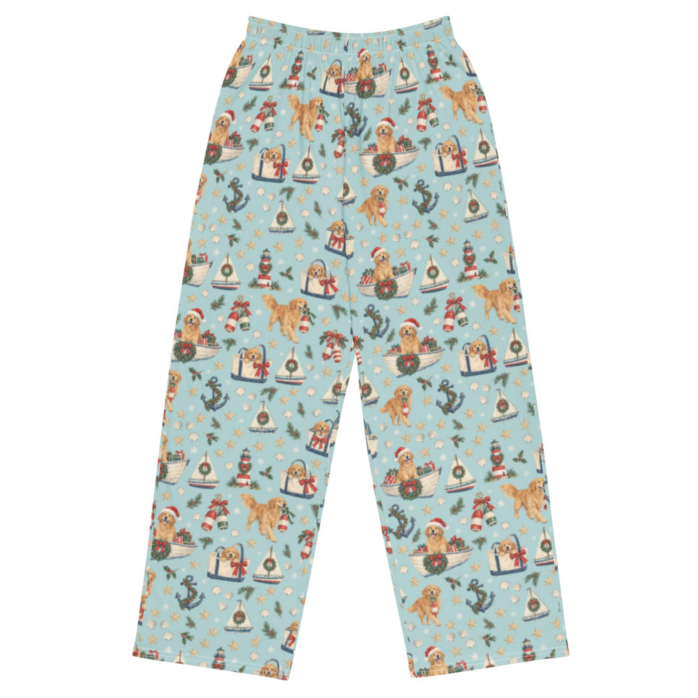 Holiday Harbor Wide-Leg Pajama Pants — Flat Front