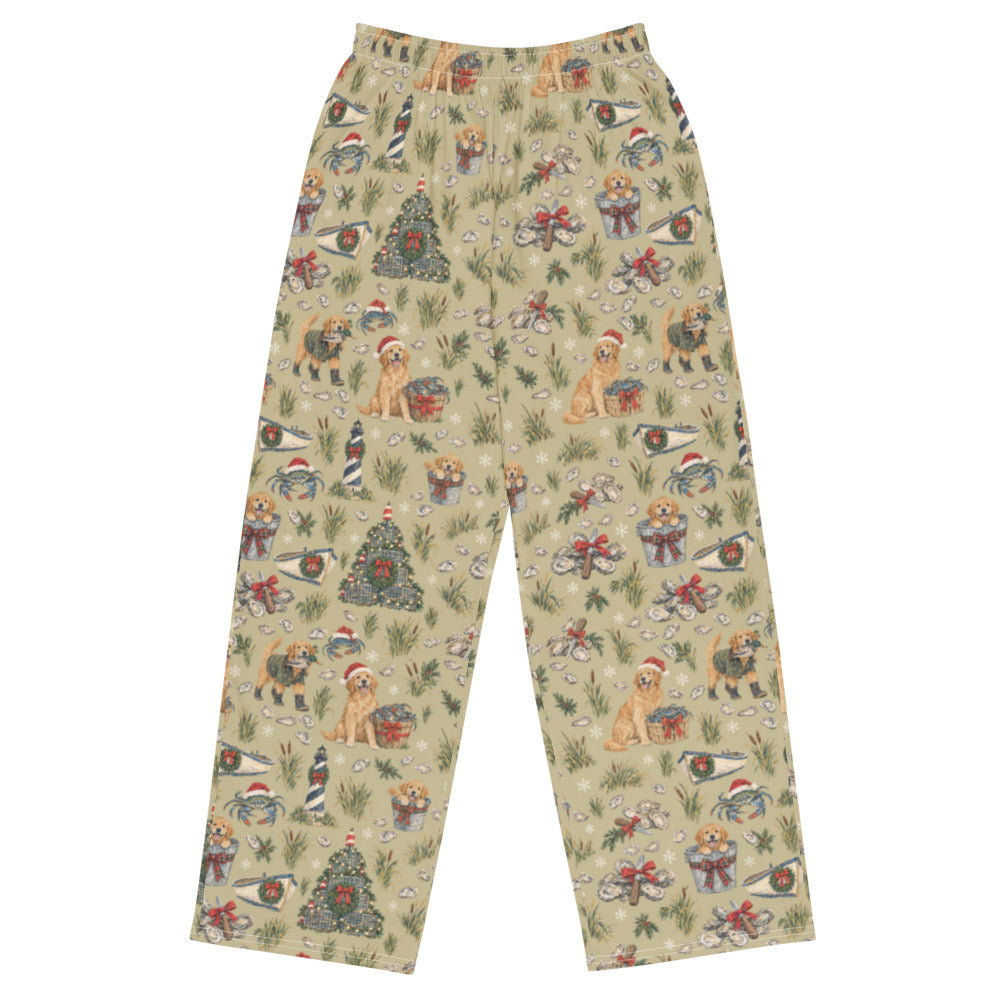 Crab Pot Christmas Wide-Leg Pajama Pants — Flat Front