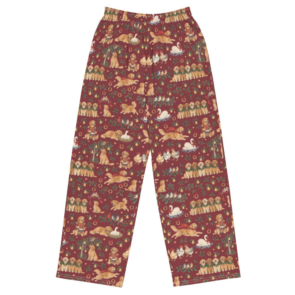 Five Golden Rings Wide-Leg Pajama Pants — Flat Front
