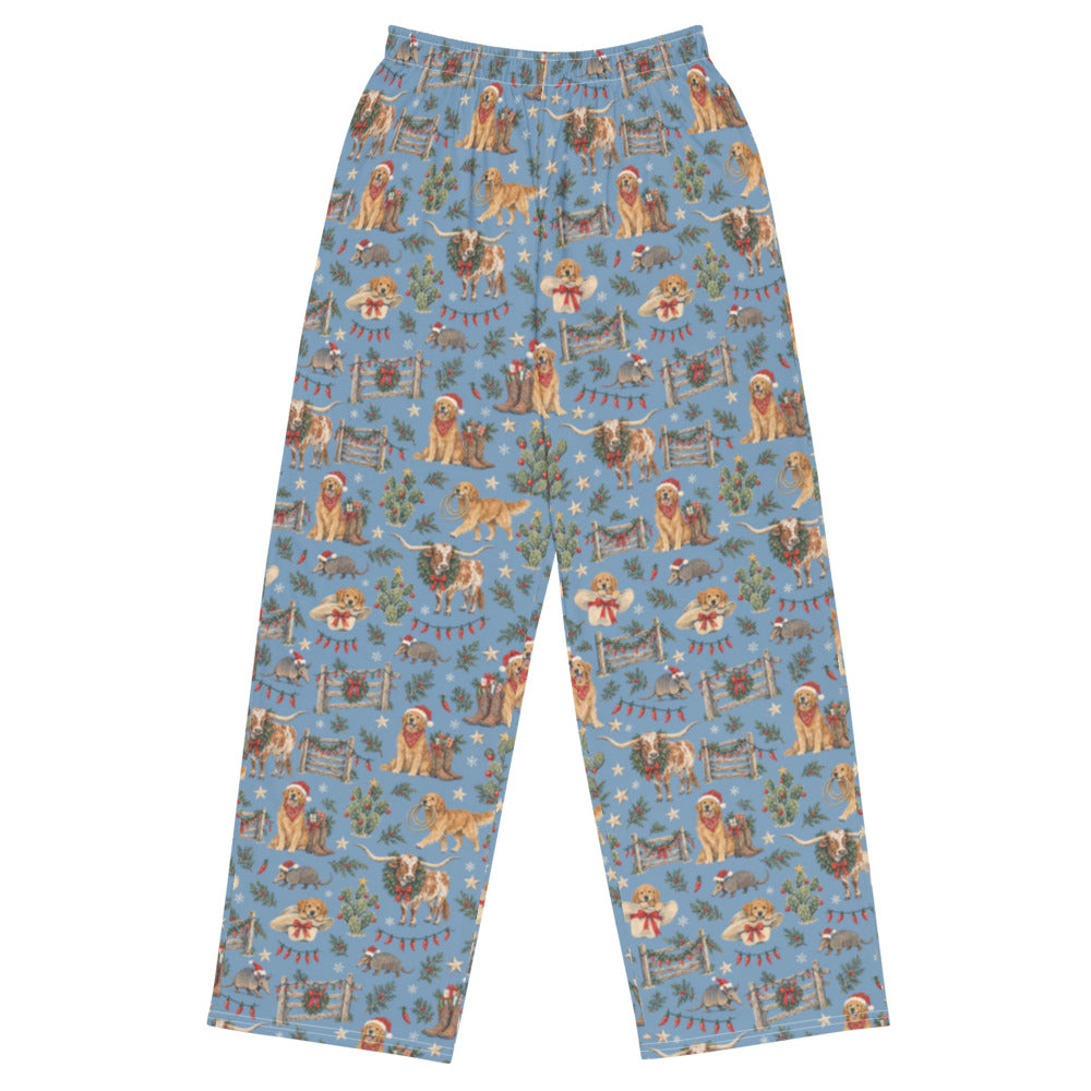 Lone Star Christmas Wide-Leg Pajama Pants — Flat Front