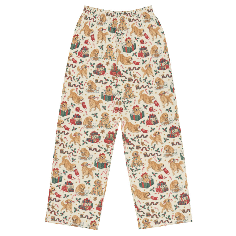 Naughty & Nice Wide-Leg Pajama Pants — Flat Front