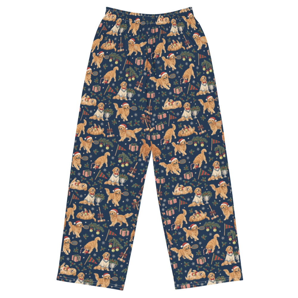 Christmas at the Club Wide-Leg Pajama Pants — Flat Front