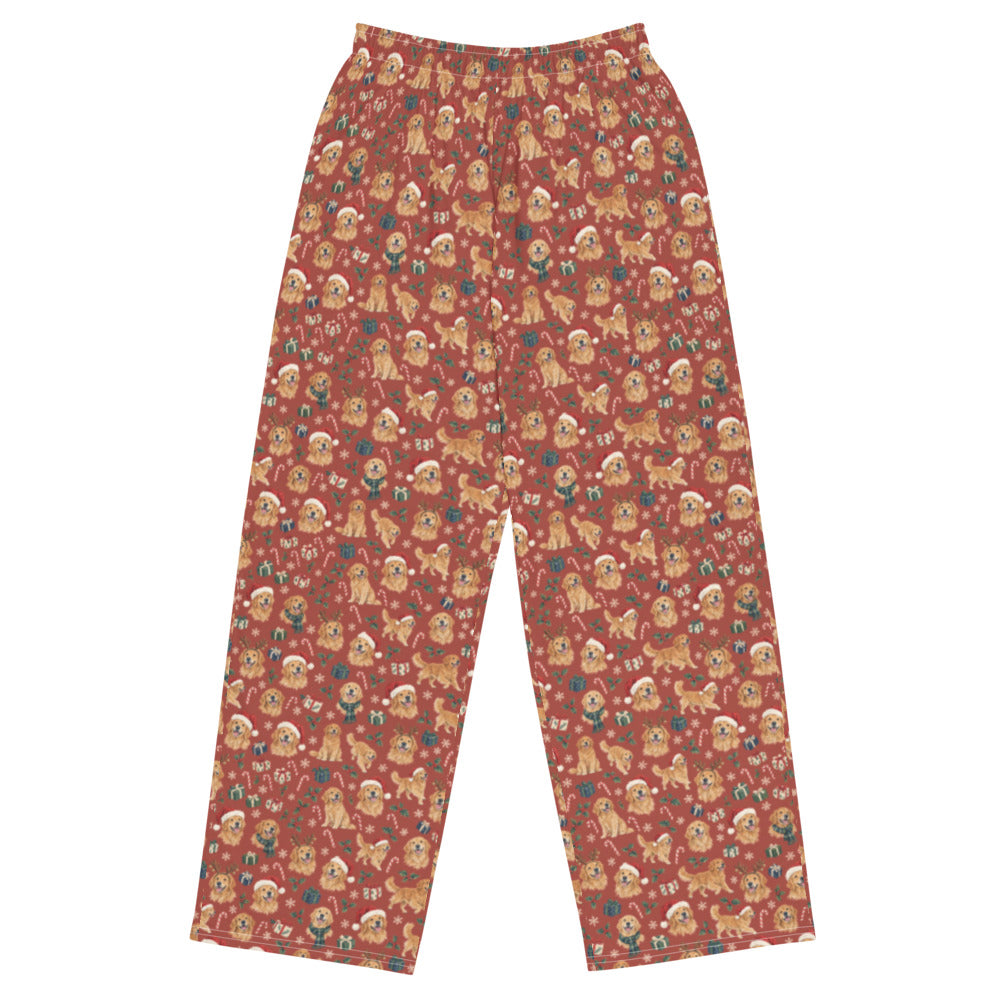 Santa Paws Wide-Leg Pajama Pants — Flat Front