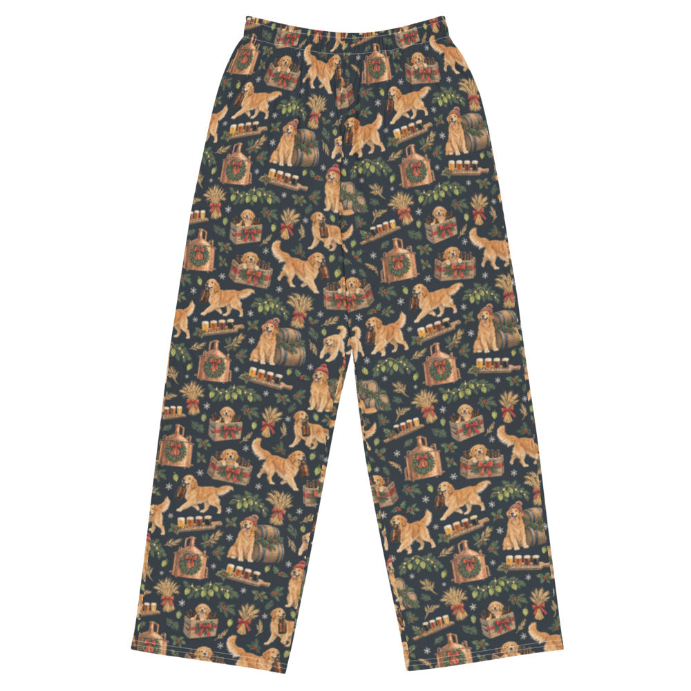 Brewmaster's Christmas Wide-Leg Pajama Pants — Flat Front