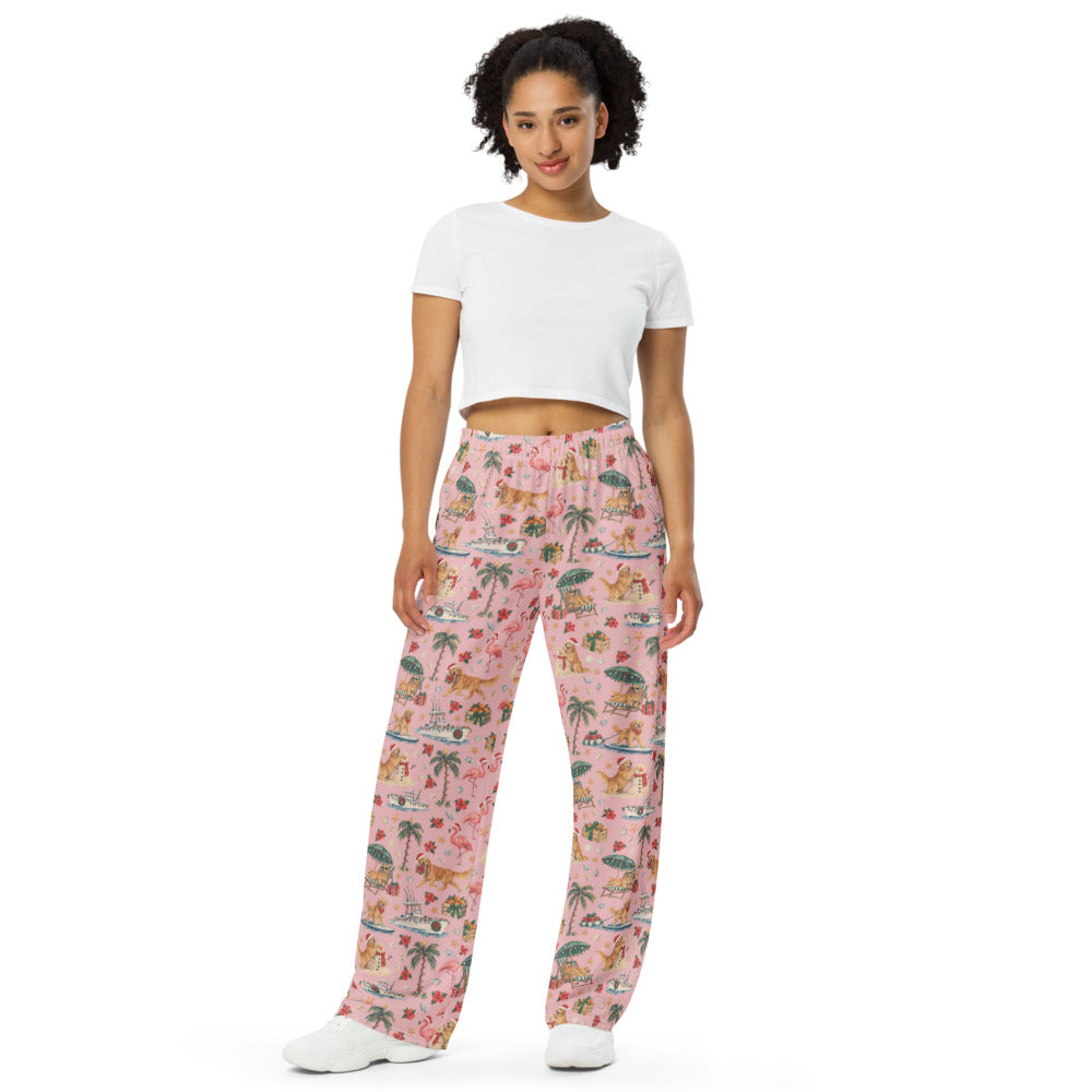 Sunshine State Santa Wide-Leg Pajama Pants — Women's Front