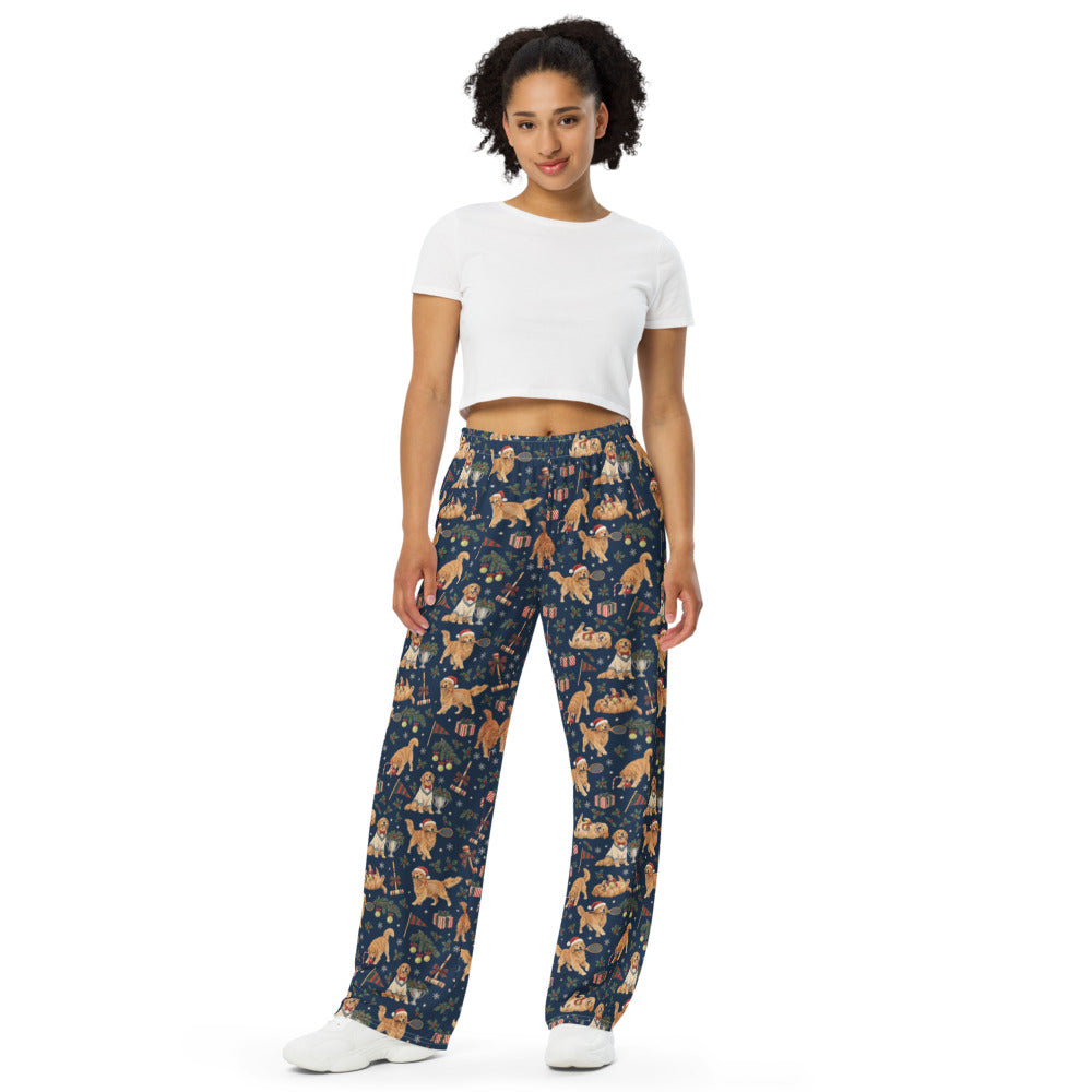 Christmas at the Club Wide-Leg Pajama Pants — Women's Front