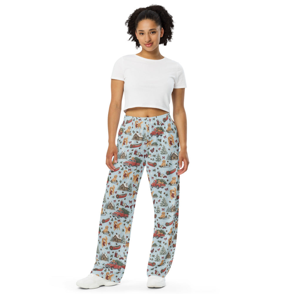 Tree Farm Christmas Wide-Leg Pajama Pants — Women's Front