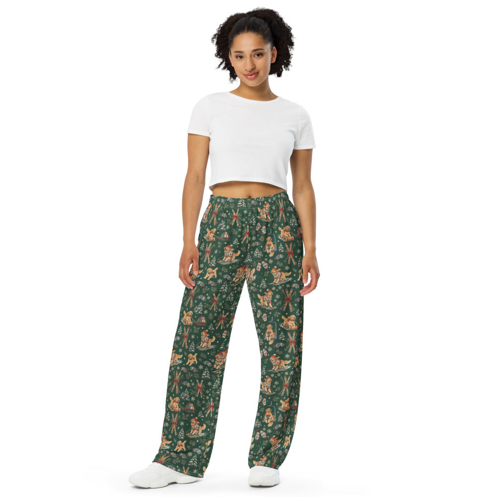Après-Ski Goldens Wide-Leg Pajama Pants — Women's Front
