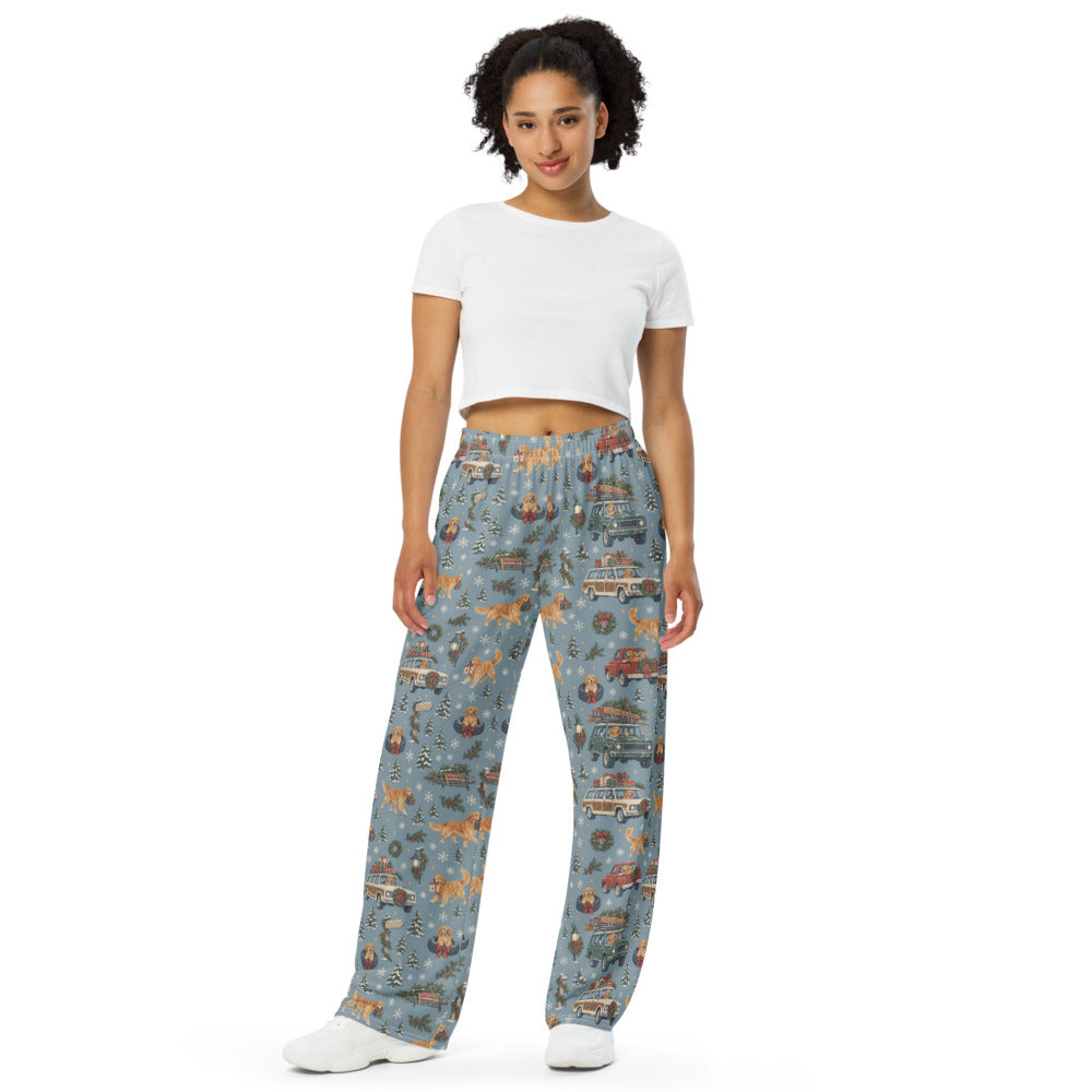 Christmas Convoy Wide-Leg Pajama Pants — Women's Front
